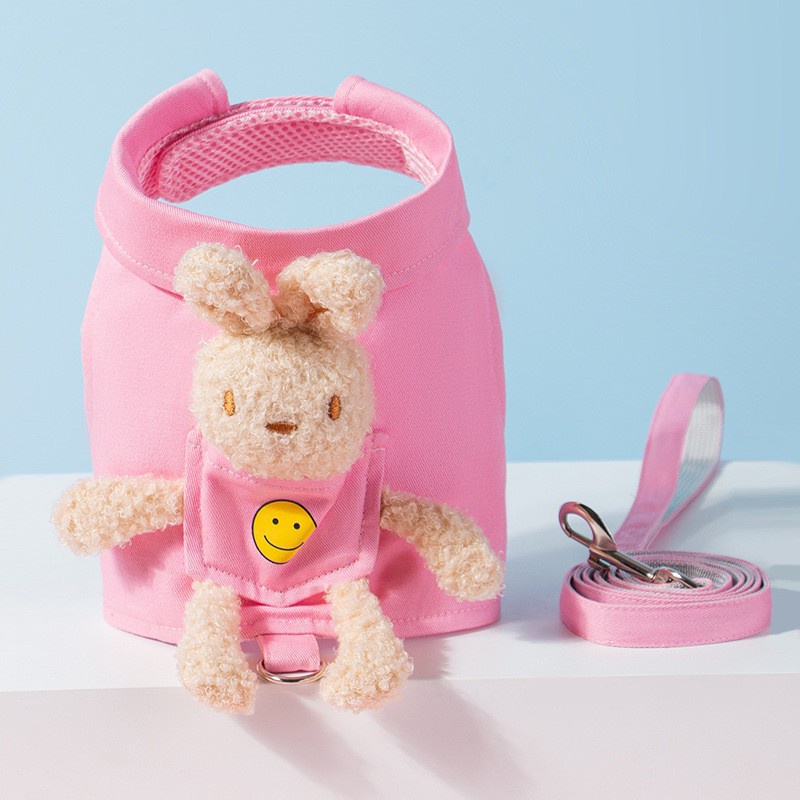 cute-animal-vest-dog-leash-backpack-adjustable-no-pull-breathable-pet