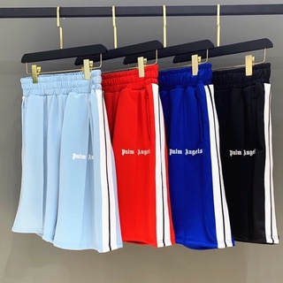 [ส่งจากไทย] Palm Angels Short PA angel flocking letter ribbon five-point pants retro school uniform shorts