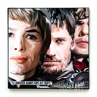 Lannister แลนนิสเตอร์ Jaime &amp; Cersei &amp; Tyrion ซีรี่ย์ Game of Thrones GOT รูปภาพ​ติด​ผนัง​ pop art ​กรอบรูป​​ ของขวัญ