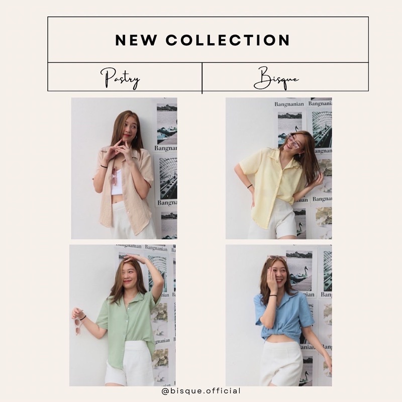 pastry top เสื้อเชิ้ตแขนสั้น เสื้อพาสเทล