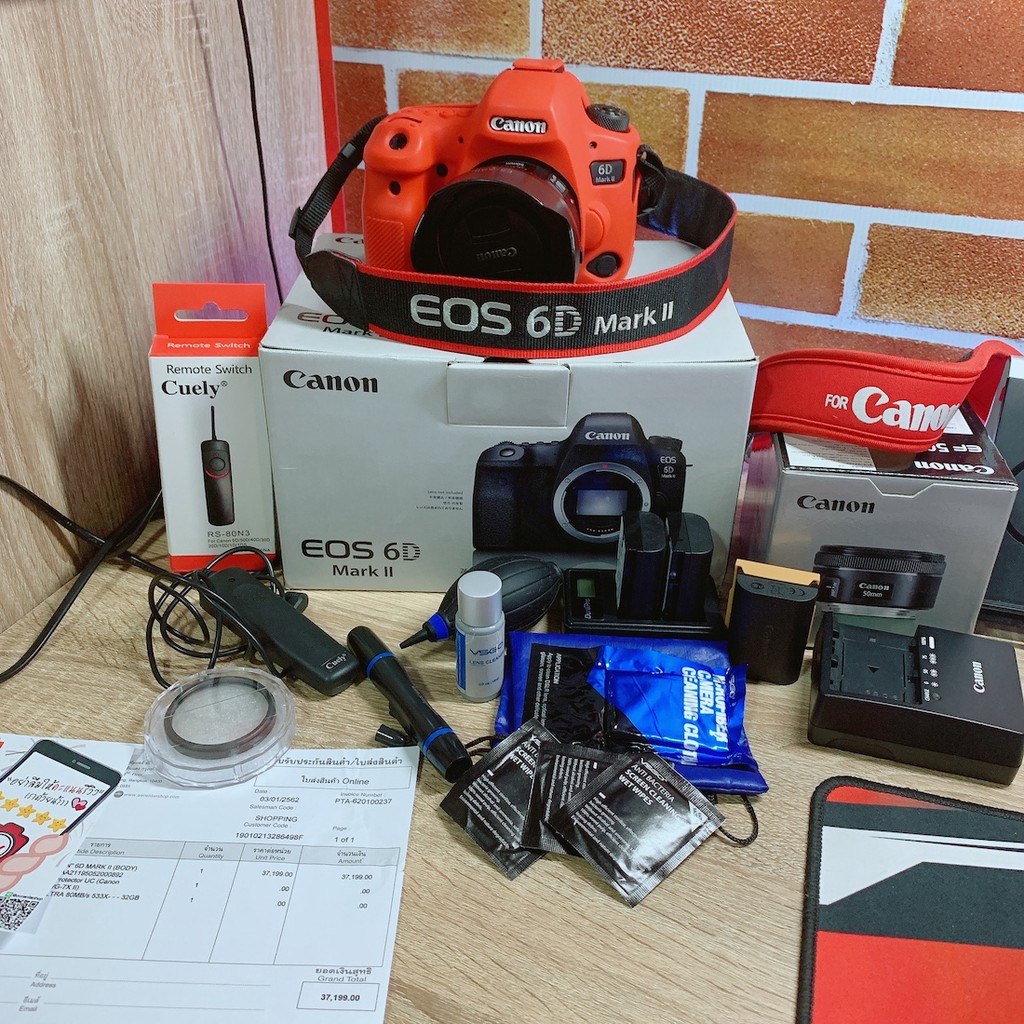(มือสองลดได้อีก) Canon EOS 6D Mark II + เลนส์ 50mm STM f1.8 สภาพสวย ของแถมเยอะ canon 6d mark 2