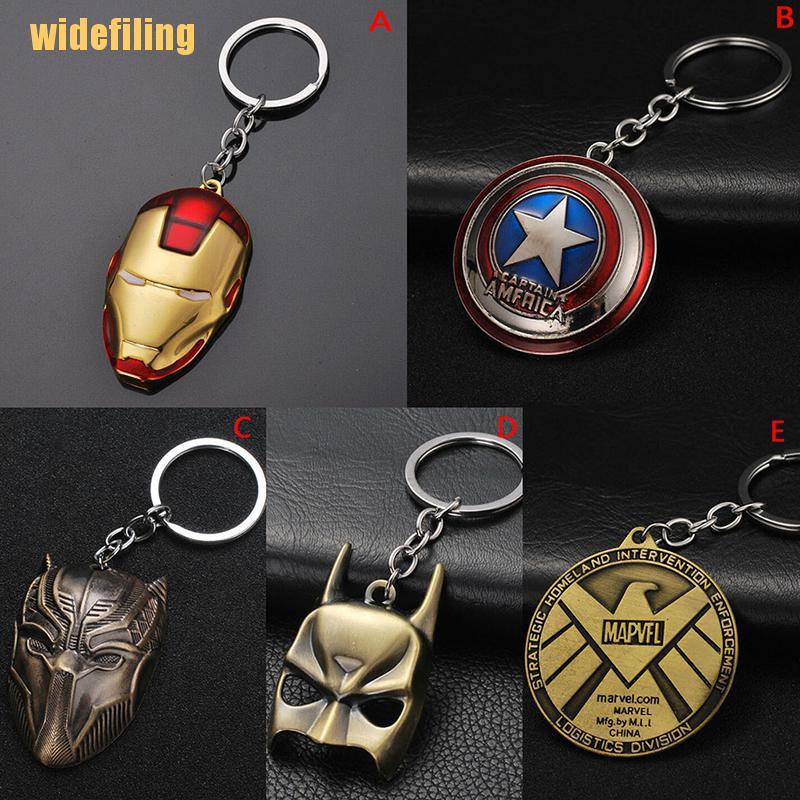 widefiling Metal Marvel Avengers Keychain Spider man Iron man Mask ...