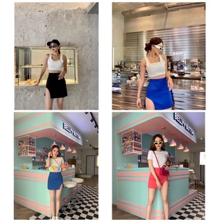 🔥กระโปรง เว้าข้าง ผ้าzara
