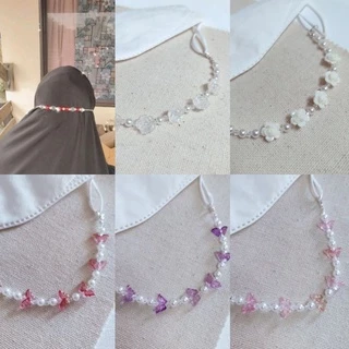 No.1- No.50 สายคล้องแมสสาวมุสลิม คาดด้านหลัง*พร้อมส่ง* สายคล้องแมสแบบสั้น 💓 Handmade D.I.Y. พร้อมส่ง!!