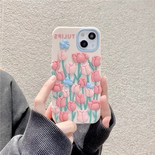 เคสมือถือ🌷เคสยางซิลิโคนลายดอกทิวลิป สวย หวานมากก🌷