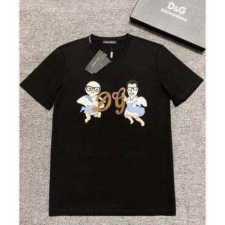 D0lce &amp; GABBA 2022 เสื้อยืดคอกลม แขนสั้น ปักลาย สีดํา และสีขาว แฟชั่นฤดูร้อน สําหรับผู้ชาย