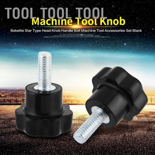 10pcs M5*16 Plastic Star Type Head Knob Handle Bolt Machine Tool Accessories Set Black