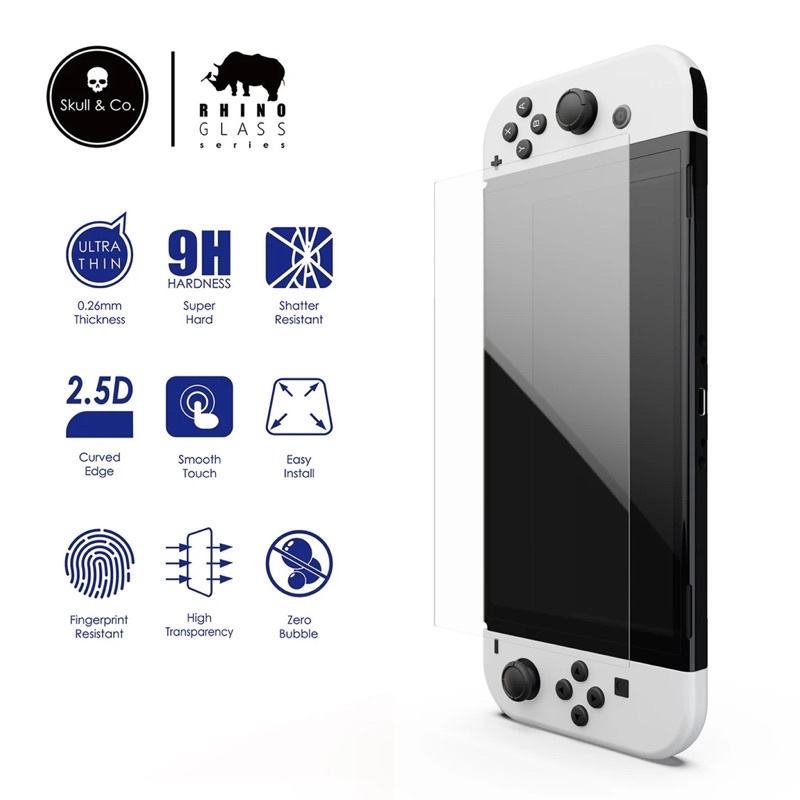 กระจกกันรอย 2 แผ่น กันรอย Nintendo switch Steamdeck Rog Ally(Skull&co.) Screen Protector ฟิล์มกันรอย