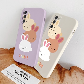 เคสกระต่ายสามตัวมือถือ ป้องกันเลนส์กล้อง Phone Case For Samsung Galaxy Note 20 Ultra 20Ultra 10 Plus 10Plus 9  ซิลิโคนเหลวแบบนิ่ม ปกโทรศัพท์