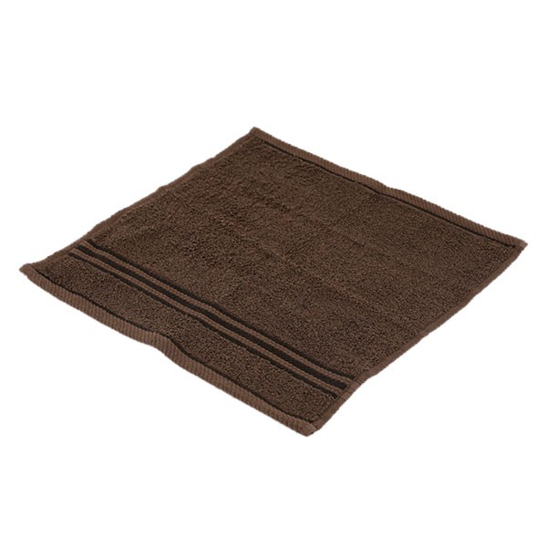 เบสิโค Solid color towel,ผ้าขนหนูสีพื้นขนาด 13x13 นิ้วสีน้ำตาลเข้มBESICO size13x13 inches,dark brown.