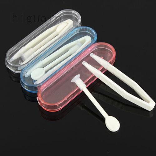 Contact Lens Inserter Remover Soft Tip Tweezer Stick Tool Case  Color Random