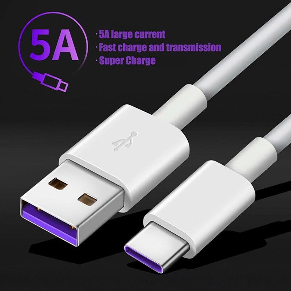 [Super Charging] Samsung Tab S7 S7+ Wi-Fi S6 Lite Fast Charge 5A USB Type C Cable Data Line Mobile Phone Charging Wire White