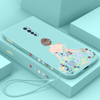 เคสโทรศัพท์มือถือ ซิลิโคนนิ่ม tpu ลายดอกไม้ พร้อมสายคล้อง สําหรับ oppo A16 A5S A3S A12 A54 A53 A31 A5 A9 2020 A52 A92 A15 A15S A12E