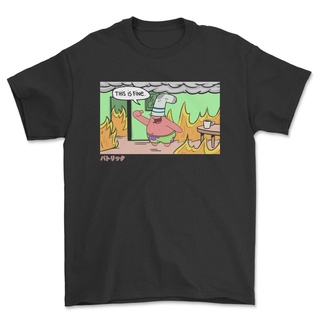 เสื้อยืด พิมพ์ลาย Spongebob PATRICK STAR THIS IS FINE สําหรับผู้ชายS-5XL