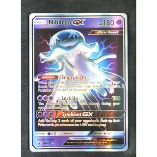 Nihilego GX 49/111 อุทซึรอยด์ Pokemon Card (Matt Shadow Series) ภาษาอังกฤษ