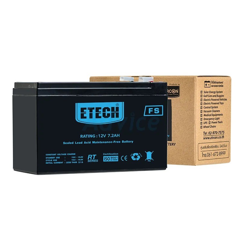 Battery 7.2Ah 12V ETECH