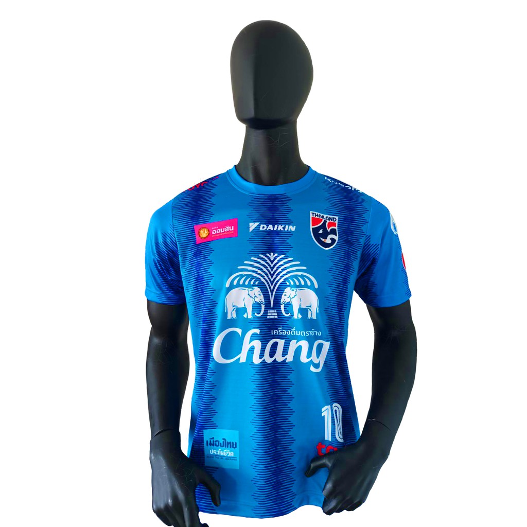 เสื้อซ้อมฟุตบอลทีมชาติไทย พิมพ์ลายทั้งตัว สีน้ำเงิน / ร้านบอลไทย Ballthaifc Sport
