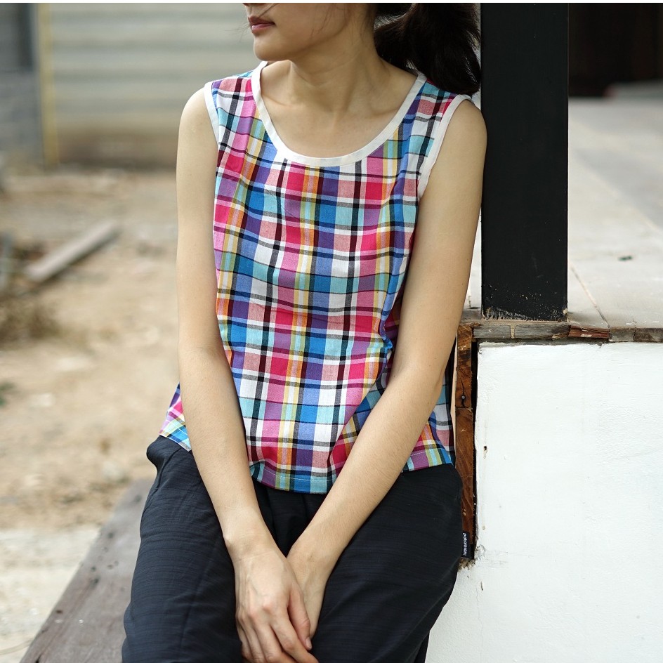 เสื้อแขนกุด ผ้าขาวม้า SH06-SH10 รูปที่ 7