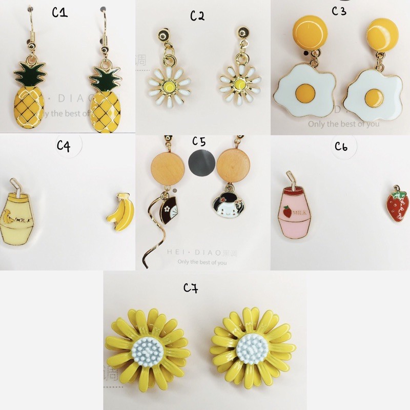 สับปะรดน่ารัก earing สไตล์เกาหลี earing ผู้หญิง เครื่องประดับ
