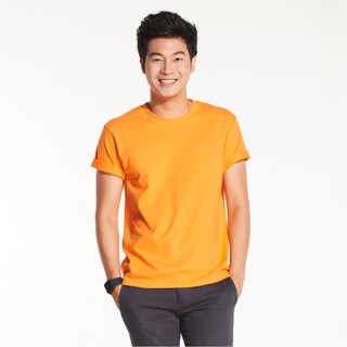 เสื้อยืดทนทาน Cotton100% สีส้ม TS06 - Polomaker