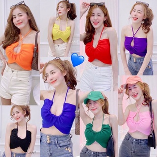 💙mayylody❤️ครอปท็อป ไหมพรมผูกคอ ยั่วๆ แซบซู้ดปากกก🔥🔥🔥สายเดี่ยวไหมพรม เสื้อคล้องคอ สายเดี่ยว เสื้อผูกคอ บิกินี่ bikini