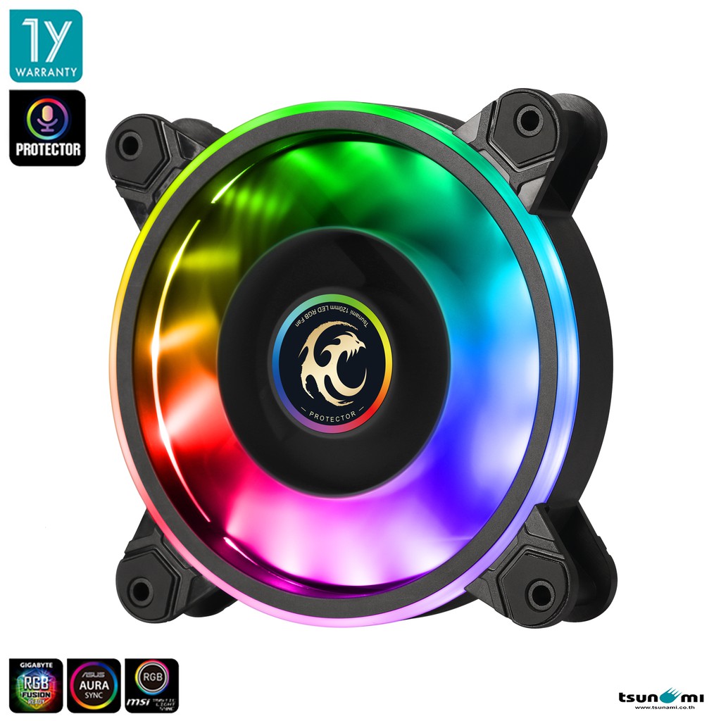 พัดลมระบายความร้อน Tsunami Protector 1262 Cooling Fan x5 (Additional Package) ARGB 12CM รับประกันสินค้า 1 ปี