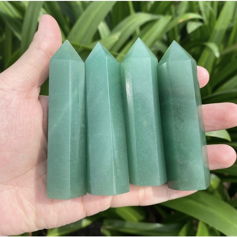 AAA Green Aventurine Point, Obelisk Crystal Tower, Healing Crystal, Green Aventurine Tower, Crystal 