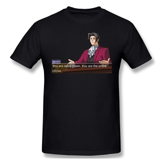 [S-5XL] เสื้อยืดคอกลม แขนสั้น ผ้าฝ้าย พิมพ์ลาย Miles Edgeworth Ace Attorney โอเวอร์ไซซ์ สําหรับผู้ชาย