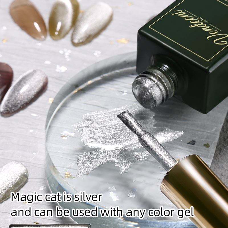 VENDEENI (2) Silver Spar Cat's Eyes สีแคทอายเงินทาทับสีอื่นได้