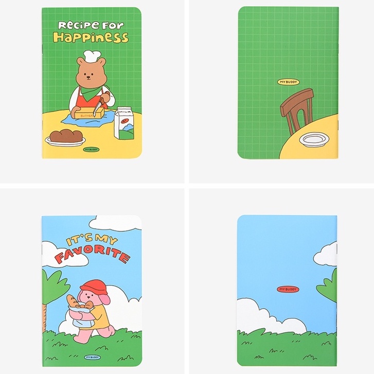 Mini Note 2P (My Buddy & Jelly Bear) เซ็ตสมุดโน้ตน้องหมีขนาด A6 เซ็ต 2 เล่ม จาก Dailylike ลิขสิทธิ์แท้