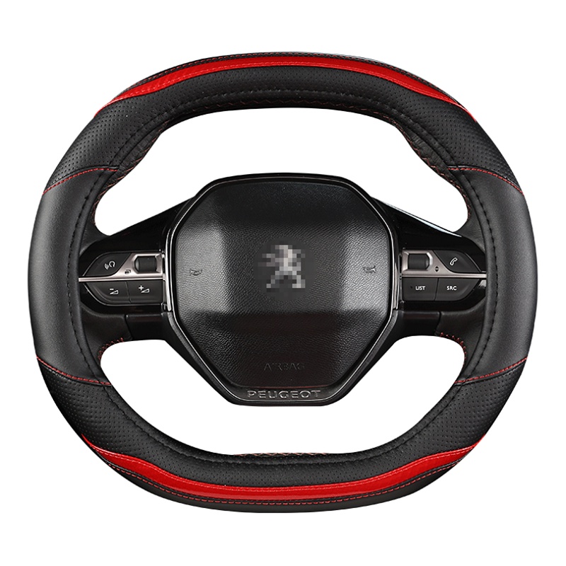 ปลอกหุ้มพวงมาลัยรถยนต์ คาร์บอนไฟเบอร์ หนัง PU อุปกรณ์เสริม สําหรับ Peugeot 3008 4008 5008