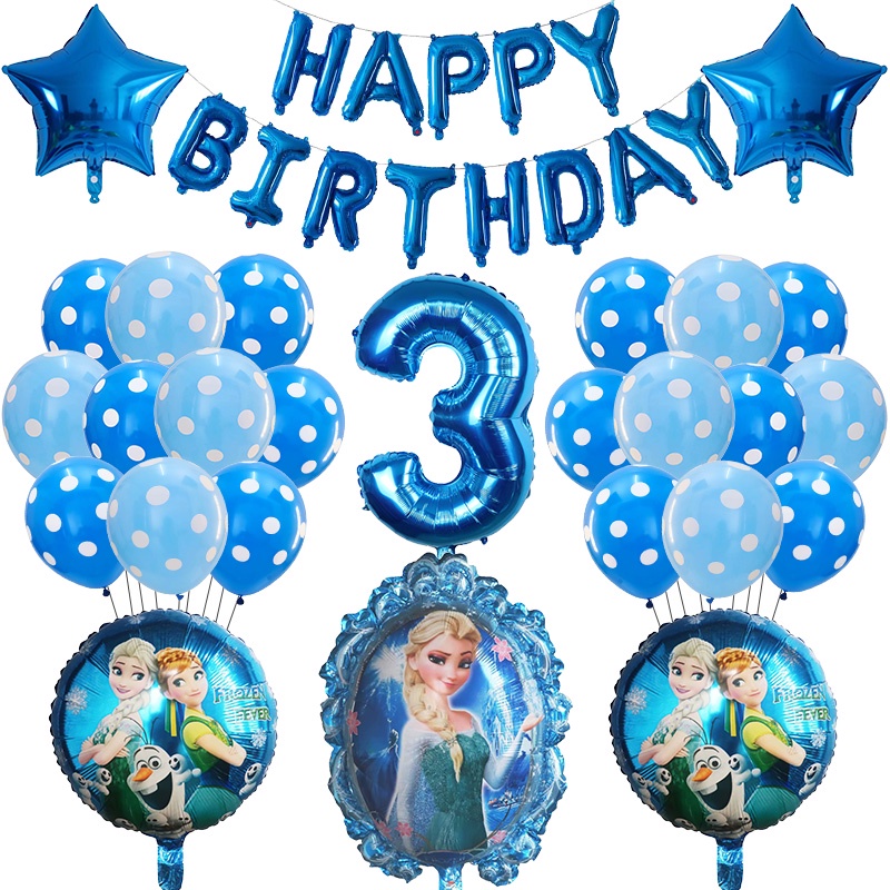 ลูกโป่งฮีเลียม ลาย Disney Frozen Princess Elsa สําหรับตกแต่งปาร์ตี้วันเกิดเด็ก 1 ชุด