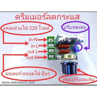 ดรีมเมอร์ปรับกระแสไฟ220โวลท์ 2000w