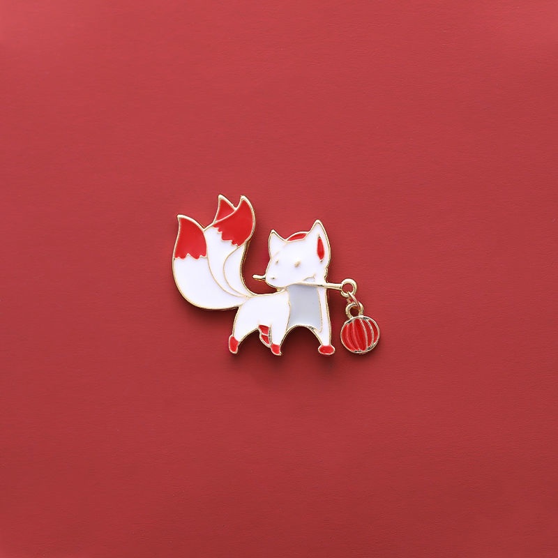 ๑Little fox น่ารักเข็มกลัด ins pin หญิง badge กระเป๋าจี้หัวเข็มขัด pin ...