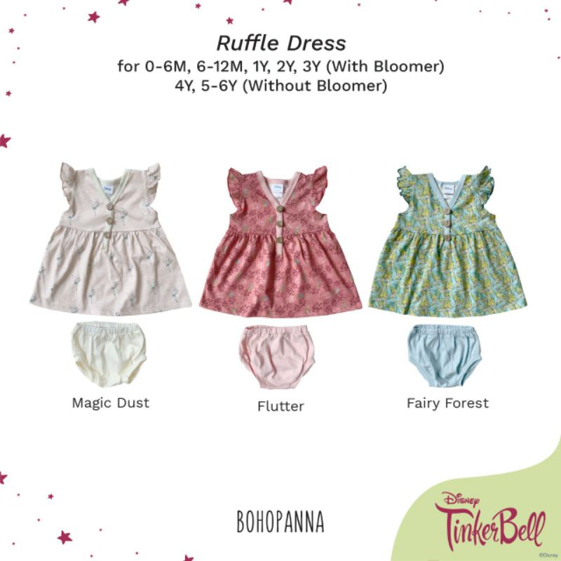 Disney BOHOPNA Ruffle Dress • TinkerBell Series Ruffle Dress