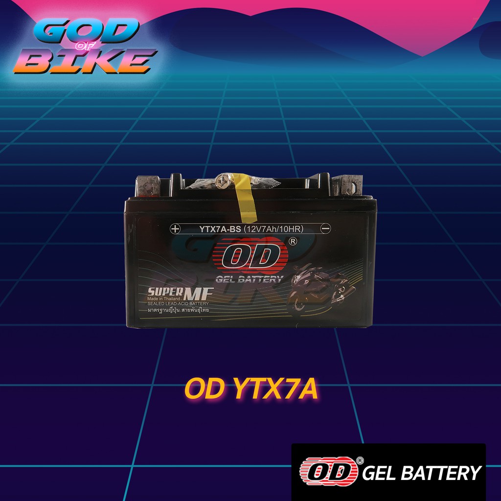 แบตเตอรี่แห้ง OD Battery YTX7A-BS (12V 7A) GPX CR5 , KEEWAY SUPERLIGHT200