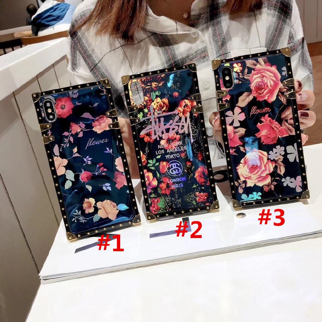 For Samsung galaxy S21FE A22 S21 Ultra Note10 Plus A7 2018 A750 A12 A02S A42 A32 A52S A52 A72 Fashion Floral Flower Square Phone Case