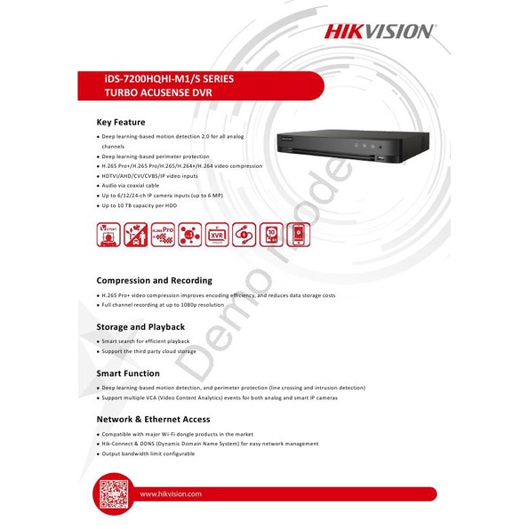 Hikvisionเครื่องบันทึกภาพDVR8Ch