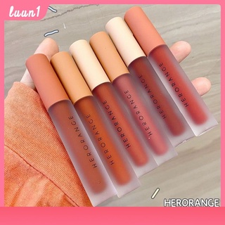 ✨ลิปสติก💋 เนื้อแมตต์ กันน้ำ ลิปแมท ลิปจุ่ม herorange ลิปสติกจิ้มจุ่ม เนื้อกำมะหยี่ สีสวย เม็ดสีแน่น ติดทน Matte Lip Glaze 6 colors