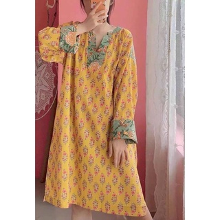 🧡🧡💚Yellow boho Dress💚🧡🧡ป้ายbei di