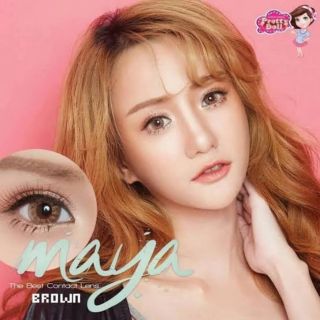 💟 Pretty Doll Maya  brown gray Contactlens บิ๊กอาย คอนแทคเลนส์ ราคาถูก แถมตลับฟรี