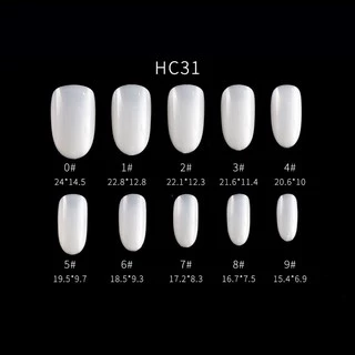 เล็บปลอม PVC ทรงสั้น ต่อเต็มเล็บ 500ชิ้น สำหรับต่อเล็บแบบเต็มเล็บ HC31(ซอง12)