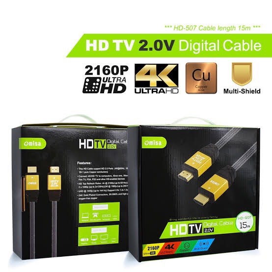 Omisa HD-507 สาย HDMI V2.0  รองรับ 4K ยาว15 M