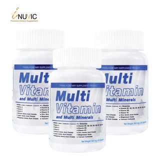 MultiVitamin MultiMineral วิตามินรวม และ แร่ธาตุรวม x 3 ขวด iNUVIC อินูวิค บำรุงร่างกาย อ่อนเพลีย