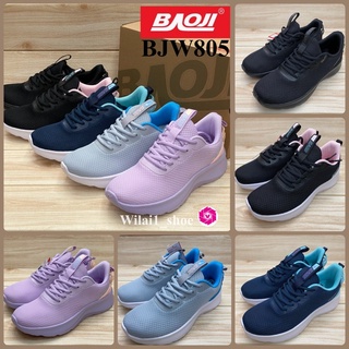 Baoji BJW  805 รองเท้าผ้าใบ (37-41) สีดำ/ดำบานเย็น/กรม/เทา/ม่วง ซย