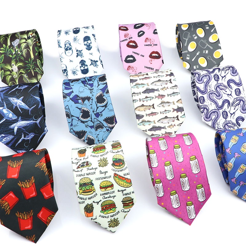 Zonfaz 7.5 ซม.ผู ้ ชายตลก Slik Ties ความแปลกใหม ่ Skinny เนคไทตลกพิมพ ์ คอ Tie อุปกรณ ์ เสริม Casual Ties ทุกวันงานแต ่ งงานของขวัญสําหรับ Man