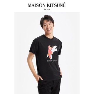 เสื้อยืดแขนสั้นลําลอง คอกลม พิมพ์ลาย Maison Kitsune Fuhu Fox สไตล์คลาสสิก สําหรับผู้ชาย และผู้หญิงS-5XL