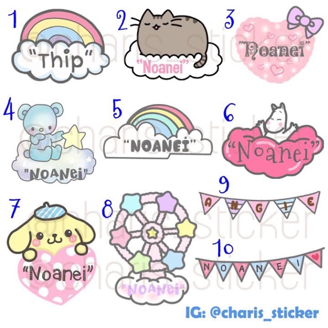 Sticker สติกเกอร์ ชื่อติดกระเป๋าเดินทาง pvc กันน้ำ มีให้เลือก20แบบ *Best Seller*