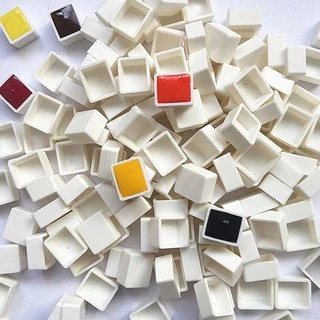 แพนสีน้ำ (0.5 ,2 ,4 ml) แพนเปล่า แพนสีน้ำ Empty Pan for Watercolour สีขาว