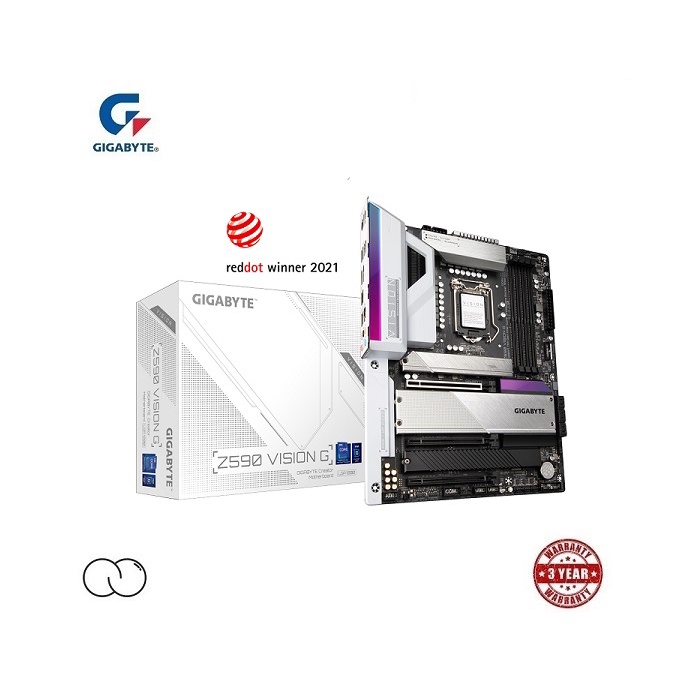 GIGABYTE Z590 VISION G LGA1200 ผู้สร้างเมนบอร์ด | เมนบอร์ดเกมมิ่ง | ซ็อกเก็ต INTEL LGA 1200 Mobo